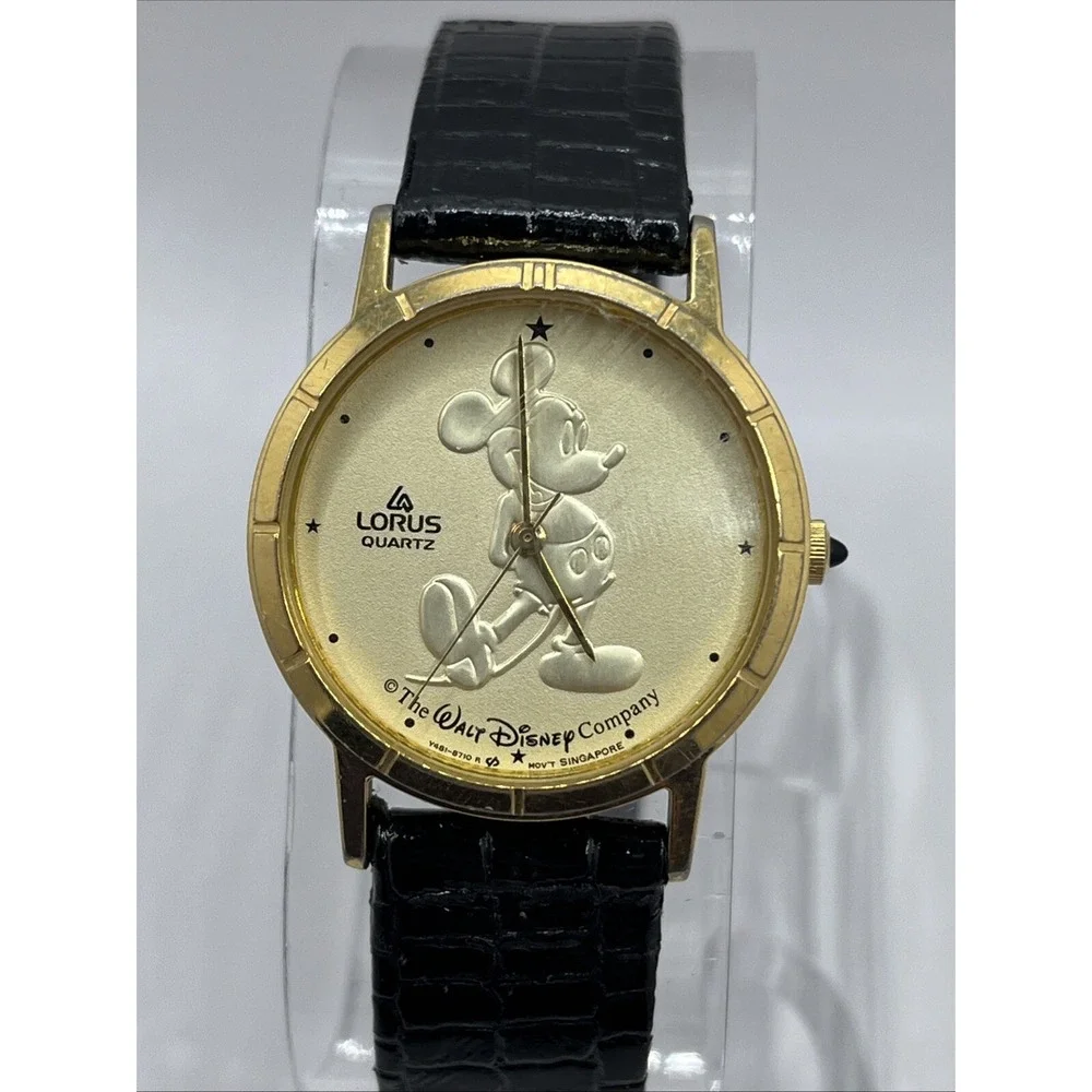 Lorus Disney Watch Women Y481-1720 Mickey Mouse 30mm Gold Tone- New‎ Battery